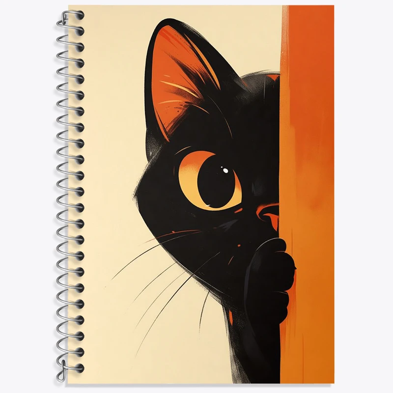 دفتر لغت 50 برگ خندالو طرح گربه سیاه بامزه کد N1872