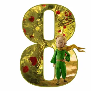 استند رومیزی تولد مدل عدد 8 طرح شازده کوچولو کد 1371