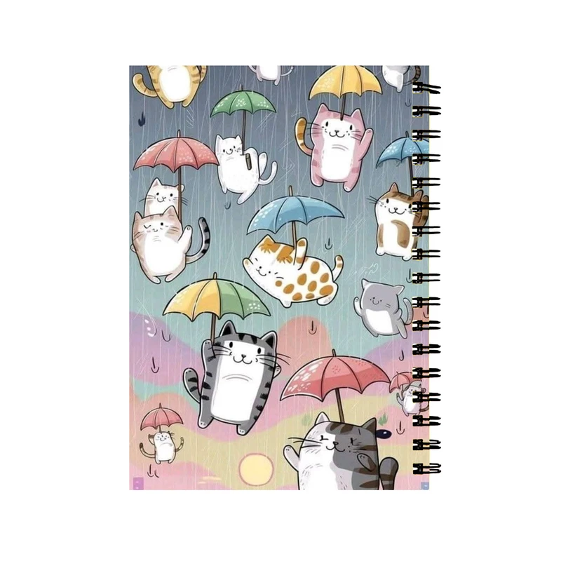 دفتر مشق 60 برگ طرح گربه و چتر کد 732
