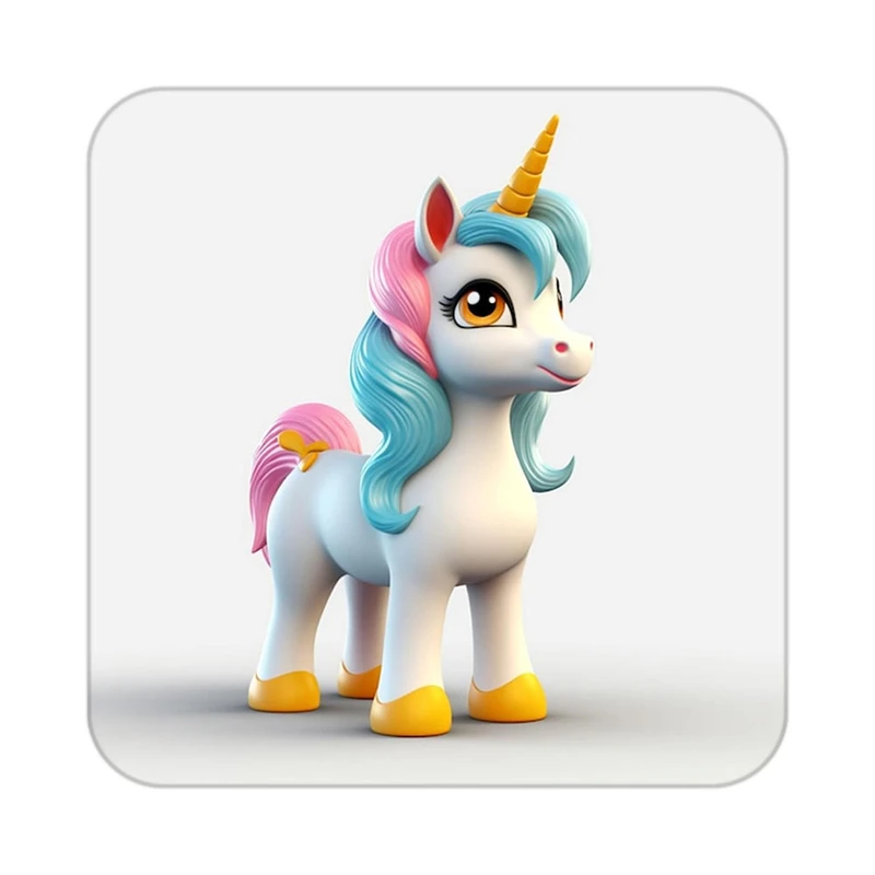 زیر لیوانی کاکتی طرح اسب تک شاخ و یونیکورن مدل mp32140