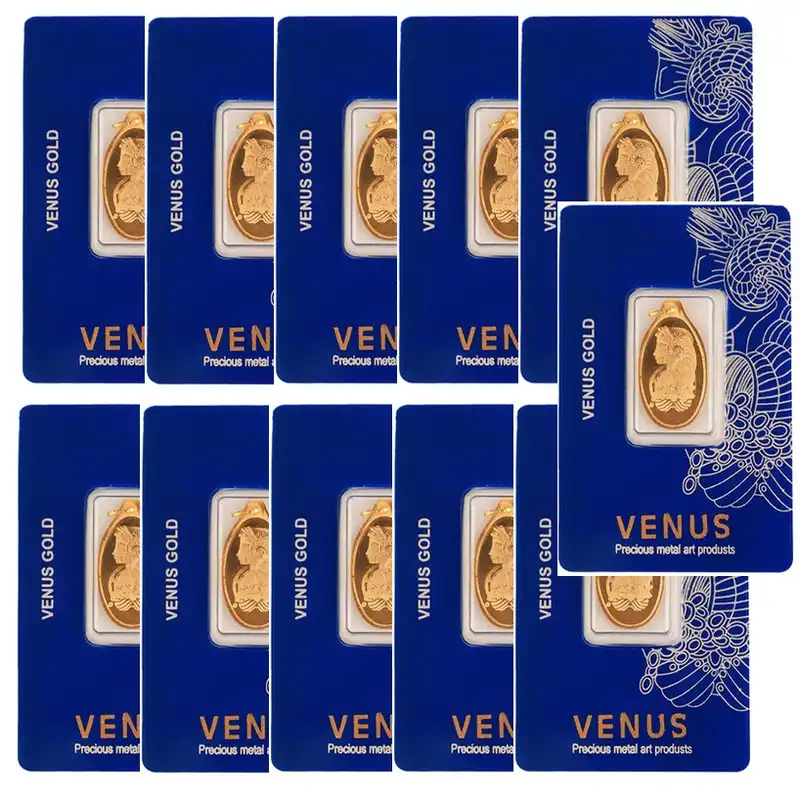 شمش طلا 18 عیار ونوس مدل K412 بسته 11 عددی