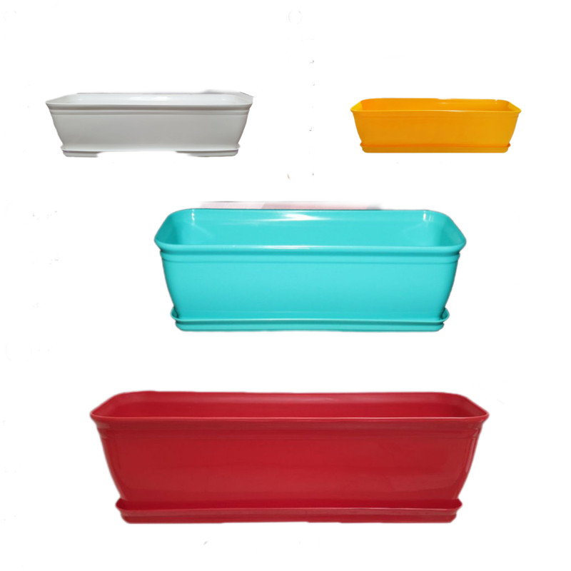 گلدان مدل پلاستیکی مستطیلی  کد30 بسته 3عددی