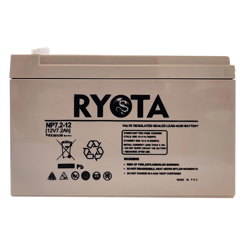عکس شماره 4 : باتری ups با ولتاژ 12 ولت و شدت جریان 7.2 آمپرساعت ریوتا مدل np7.2-12-premium