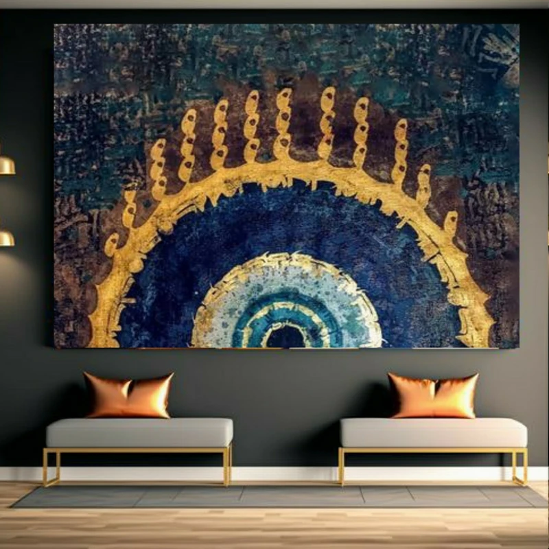 تابلو بوم طرح مخمل چشم و نظر کد BK23754