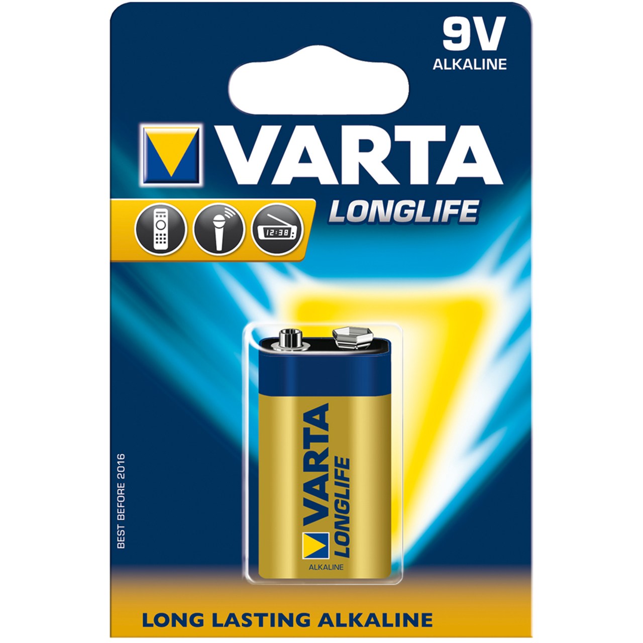 باتری کتابی وارتا مدل Longlife Alkaline 9V بسته یک عددی