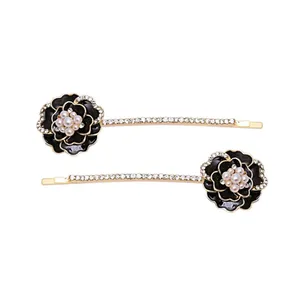 گیره مو زنانه مدل انبری گل بسته 2 عددی