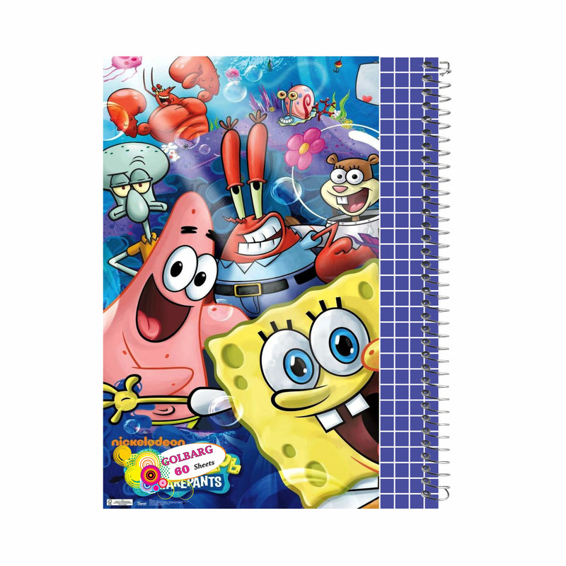 دفتر شطرنجی 60 برگ گلبرگ طرح باب اسفنجی کد 601111