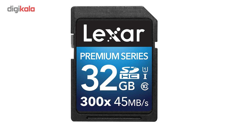 کارت حافظه SDXC لکسار مدل Premium کلاس 10 استاندارد UHS-I U1 سرعت 45MBps 300X ظرفیت 32 گیگابایت