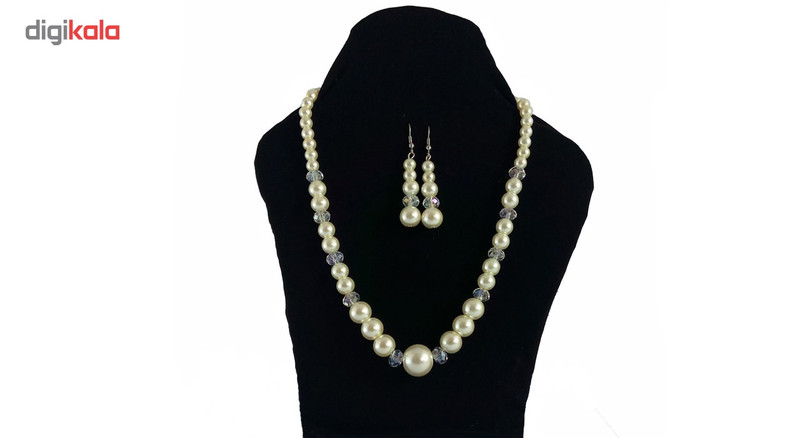 نیم ست گردنبند گوشواره مروارید مودی سف مدل 6165