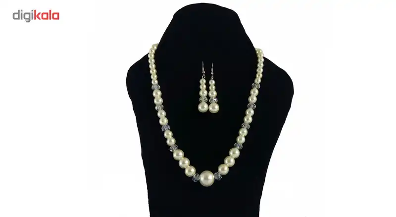 نیم ست گردنبند گوشواره مروارید مودی سف مدل 6165