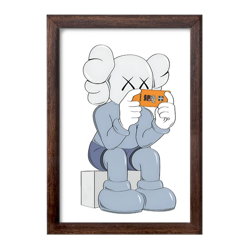 تابلو خندالو طرح عروسک کاز (kaws) کد F4001