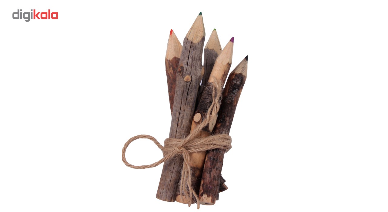 خرید لوازم تحریر فانتزی - مداد فانتزی مداد رنگی چوبی 6 رنگ گالری روح چوب مدل4