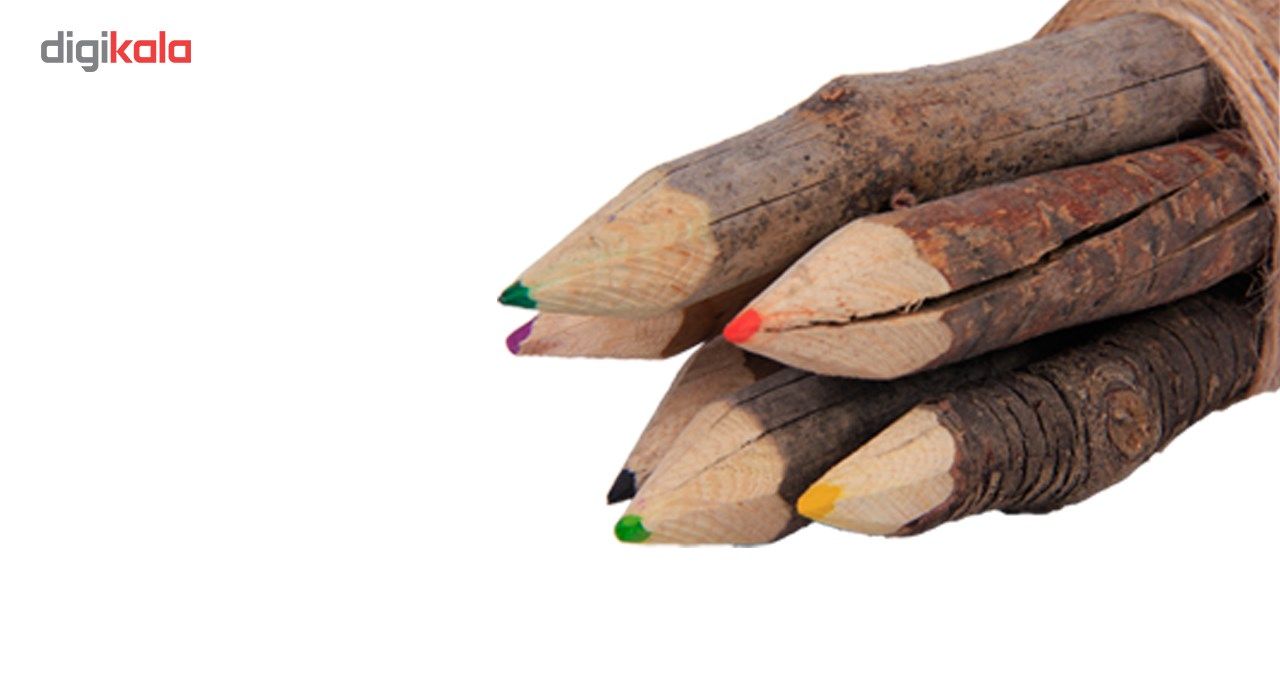 خرید لوازم تحریر فانتزی - مداد فانتزی مداد رنگی چوبی 6 رنگ گالری روح چوب مدل3