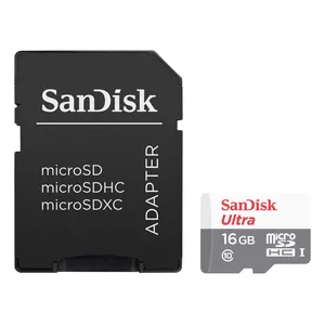کارت حافظه microSDHC سن دیسک مدل Ultra کلاس 10 استاندارد UHS-I سرعت 80MBps همراه با آداپتور SD ظرفیت 16 گیگابایت