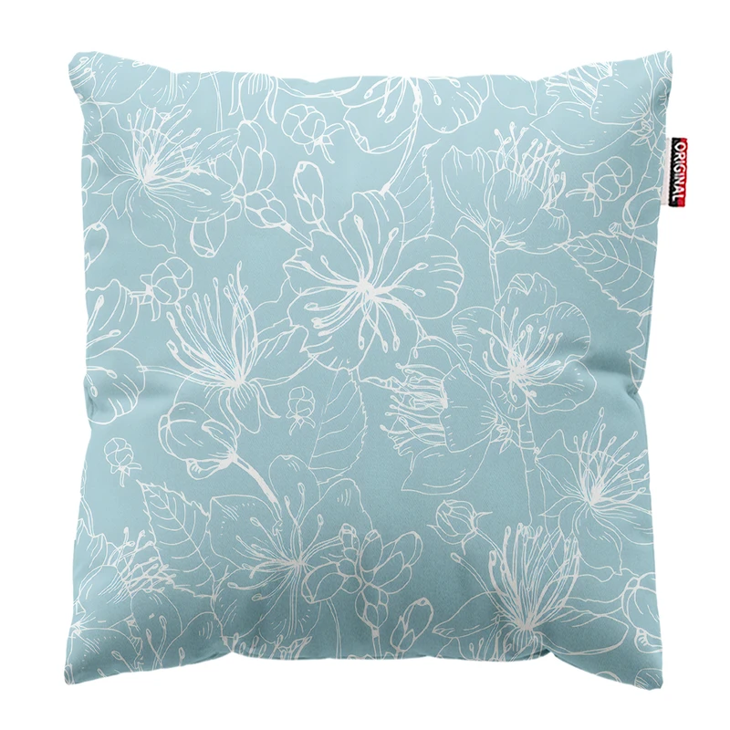 کوسن پاد آفرین مدل مینیمال طرح گل و برگ کد PK303074 سایز 30*30 سانتی متر