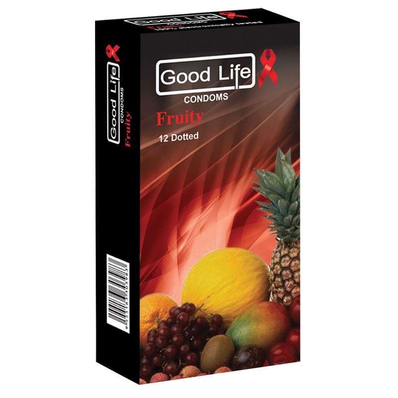 کاندوم گودلایف مدل میوه ای fruity Dotted بسته 12 عددی