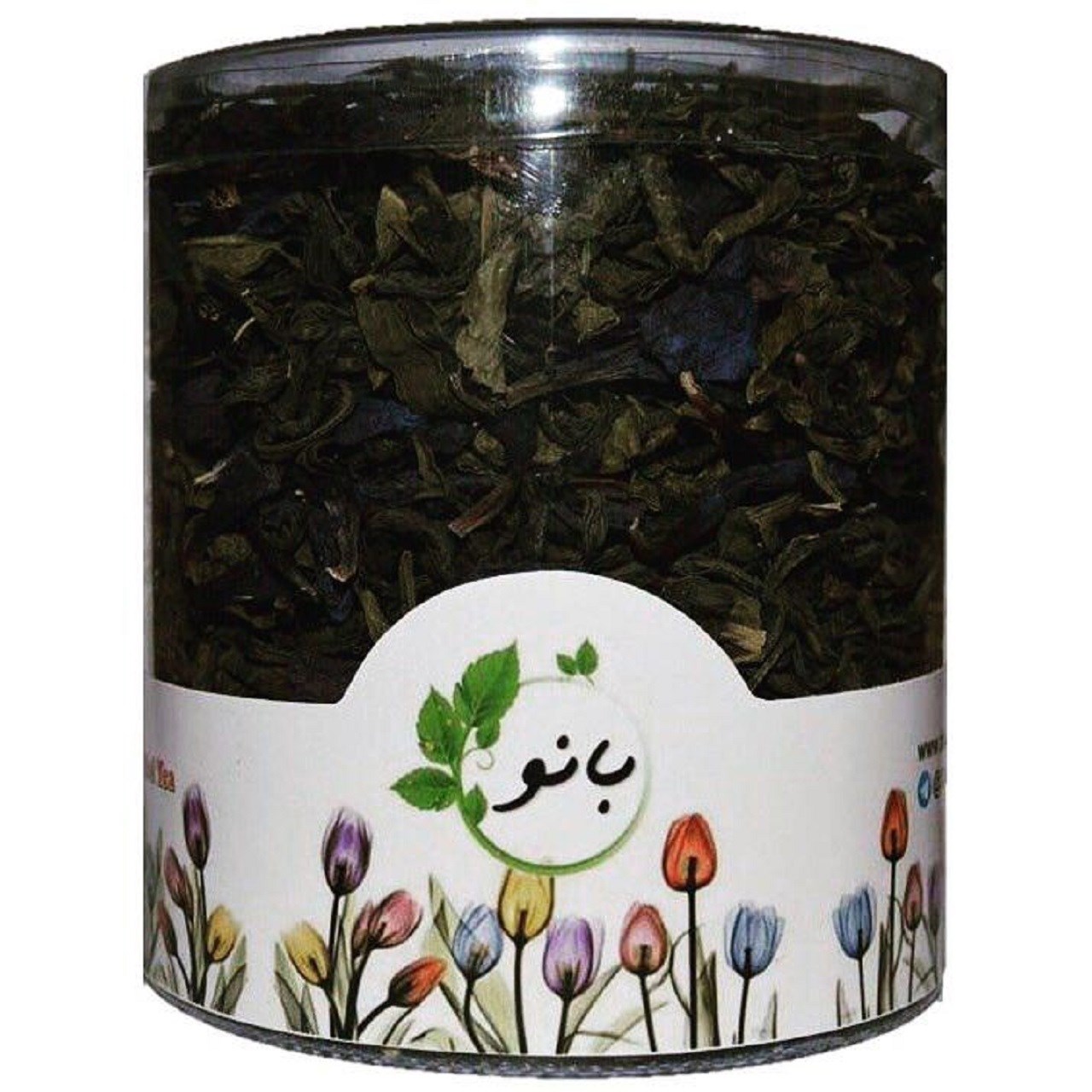قوطی دمنوش ترکیبی بانو مدل چای سبز و گل گاوزبان