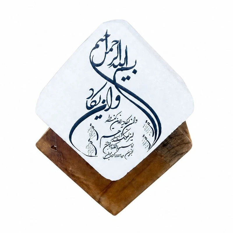 سنگ‌ نمک دکوری مدل مکعب و پایه کد ۶۰