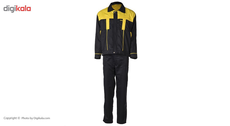 کاپشن و شلوار مهندسی افرا ایمن مدل مشکی زرد