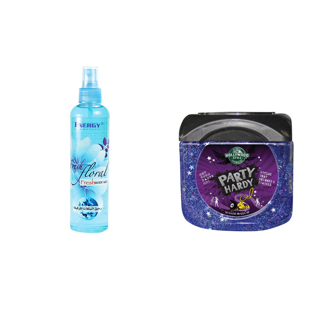 پک ارایشی استاویتا طرح 45 مجموعه 2عددی: اسپری بدن انرژی مدل Feresh flaral حجم 200 میلی لیتر و ژل چسبنده مو مدل براق کننده Hollywood Style