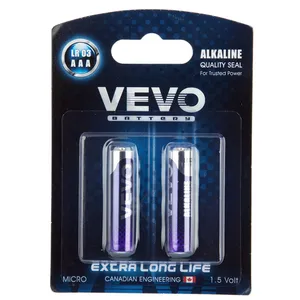 VEVO Alkaline LR03 AAA Battery Pack of 2