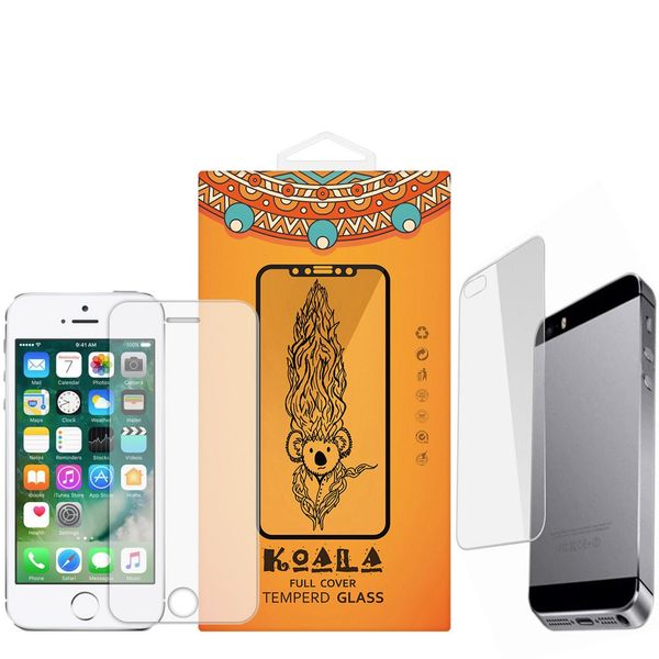 محافظ صفحه نمایش شیشه ای Tempered و پشت شیشه ای Tempered کوالا مناسب برای گوشی موبایل اپل آیفون 5/5S/SE محافظ صفحه نمایش شیشه ای Tempered و پشت شیشه ای Tempered کوالا مناسب برای گوشی موبایل اپل آیفون 5/5S/SE