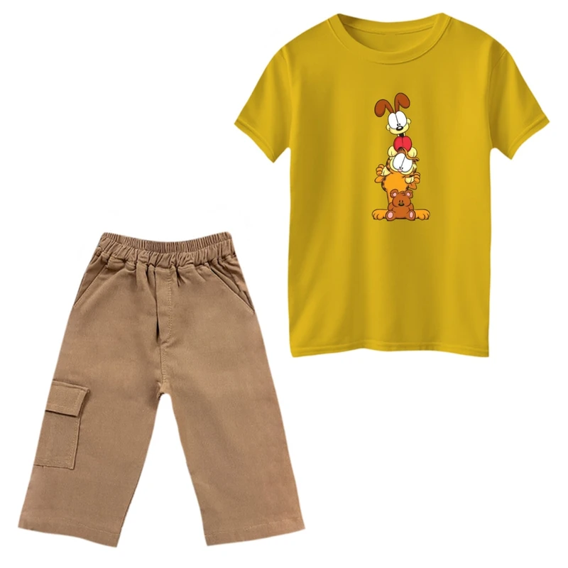 ست تی‌شرت و شلوارک پسرانه مدل گارفیلد کد 17