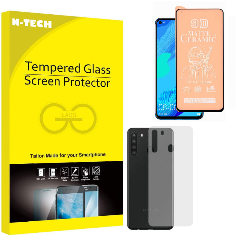  محافظ صفحه نمایش سرامیکی مات انتک مدل CRBKM-01 مناسب برای گوشی موبایل سامسونگ Galaxy A21 به همراه محافظ پشت گوشی 