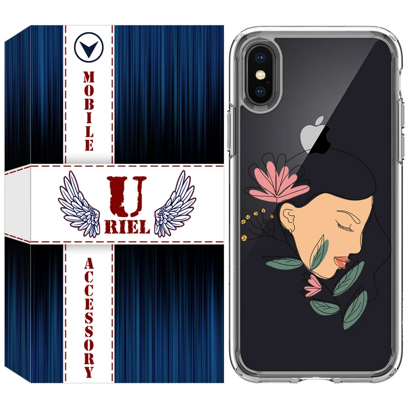 کاور یوریل قاب مدل Clear کد 53 طرح صورت زن مناسب برای گوشی موبایل اپل iPhone X / iPhone XS