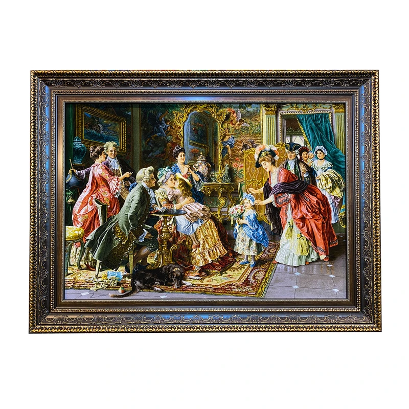 تابلو فرش دستبافت طرح مهمانی مادربزرگ کد ۳۱۰۷۳۹۲