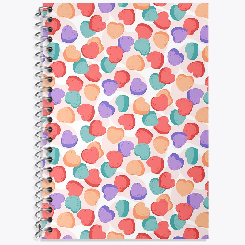 دفتر لغت 50 برگ خندالو طرح پترن قلبی کد N5451