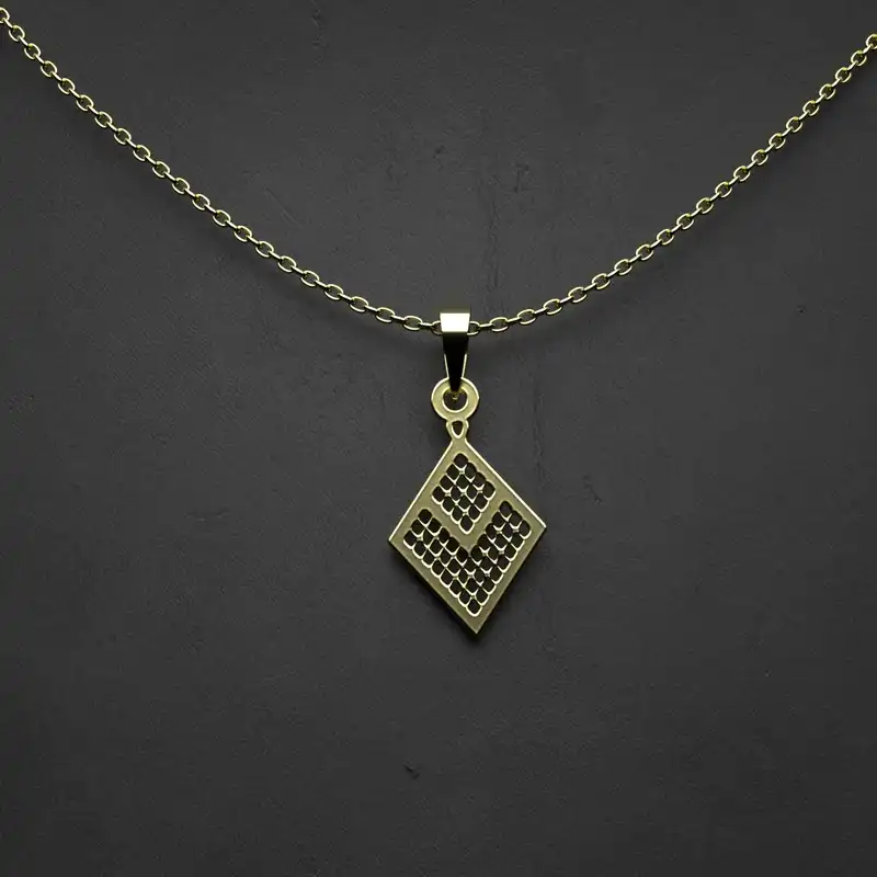 گردنبند طلا 18 عیار زنانه مدوپد مدل لوزی کد MM2-1-1207