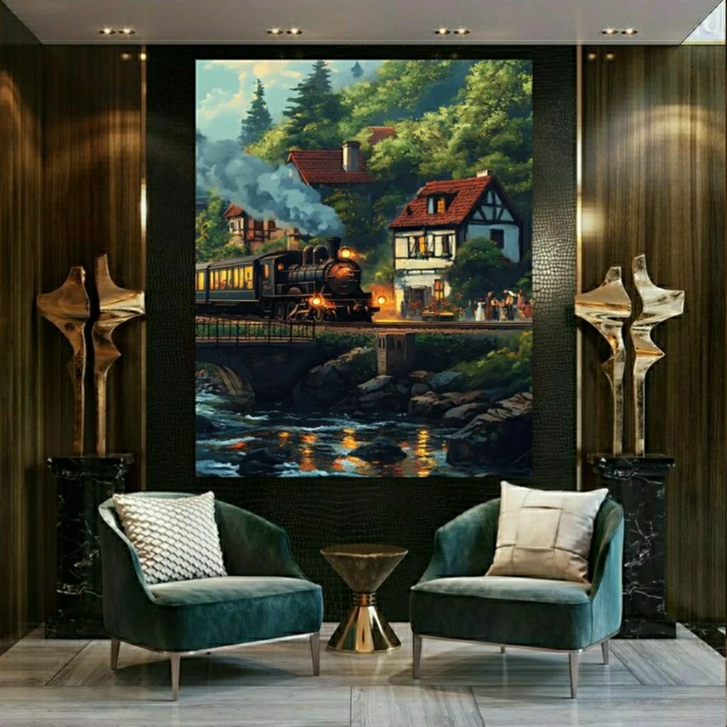  پوستر طرح مخمل کلبه مدل قطار کد AR303326