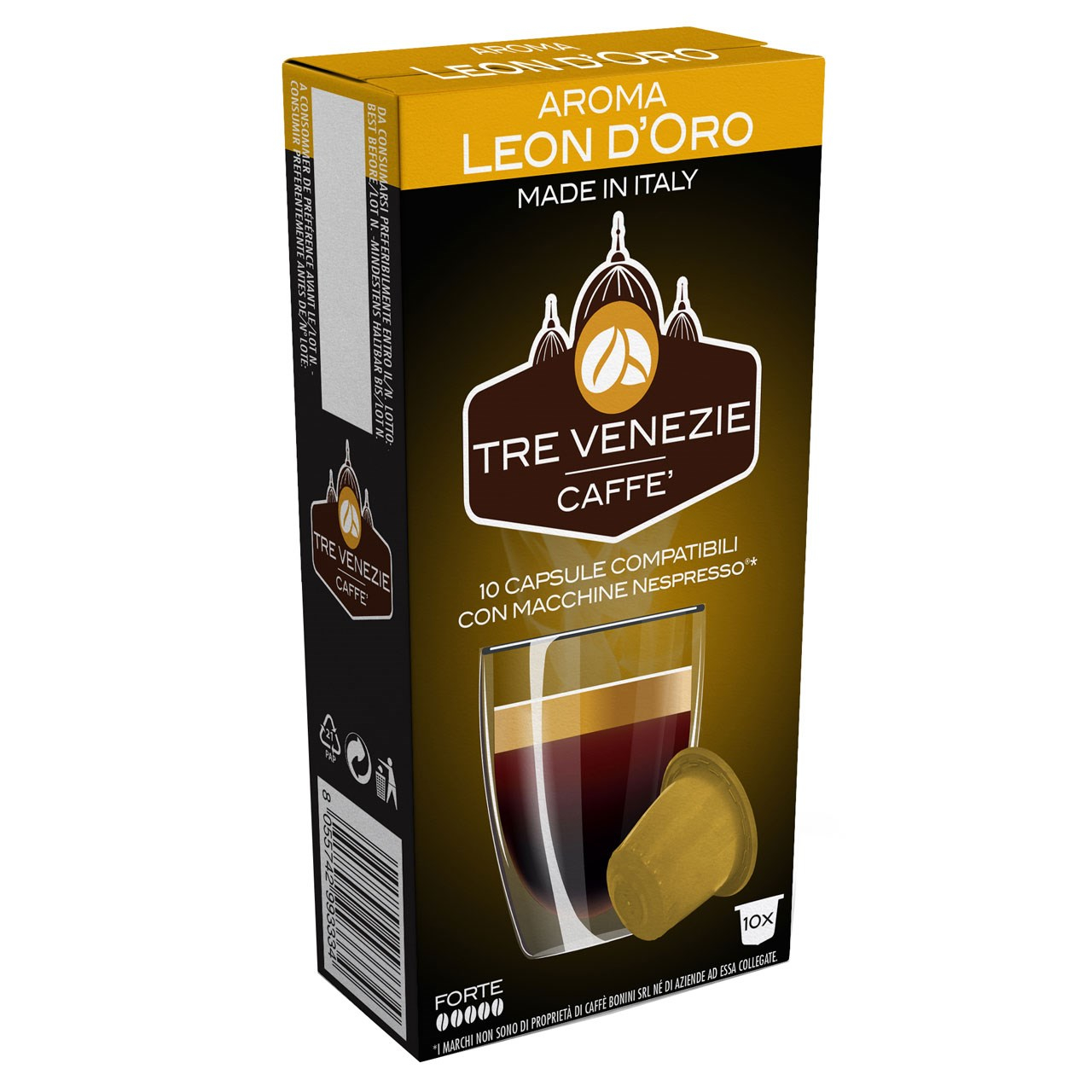 کپسول قهوه تِرِونیز مدل Leon Doro بسته 10 عددی