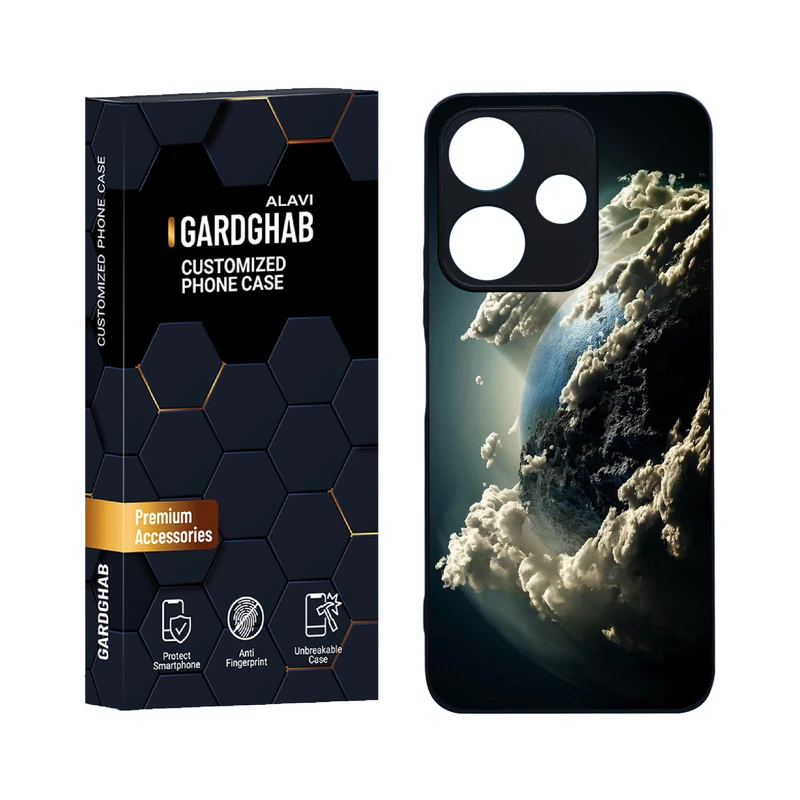 کاور گارد قاب علوی مدل دورژله ای کهکشان مناسب برای گوشی موبایل شیائومی Poco M6 4G