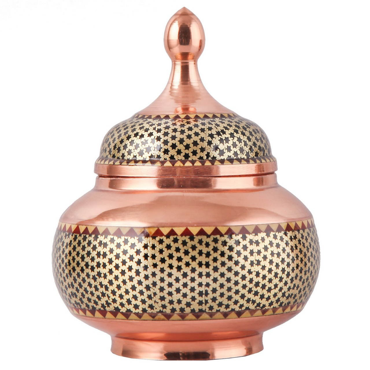 قندان مسی خاتم کاری گالری مثالین کد 141177