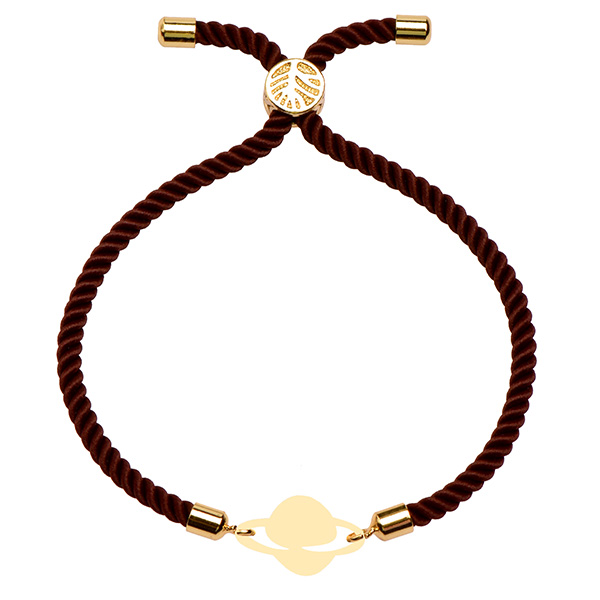 دستبند طلا 18 عیار دخترانه کرابو طرح زحل مدل Krd1807