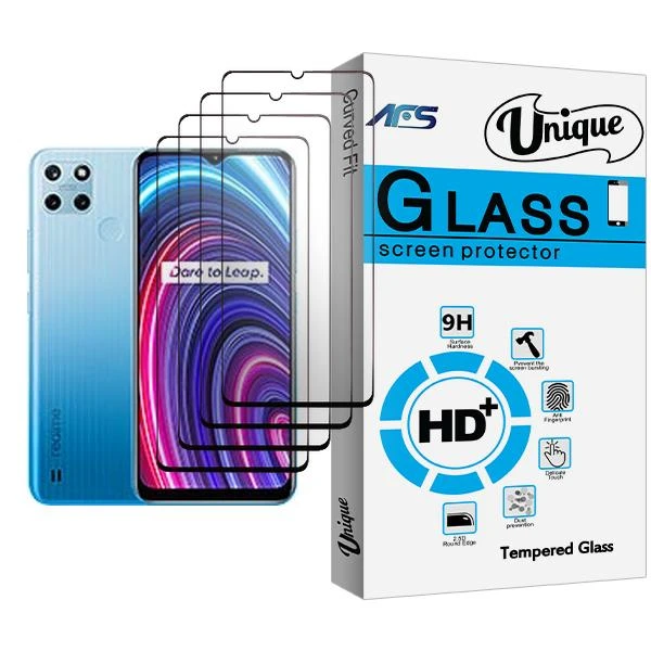 محافظ صفحه نمایش ای اف اس مدل Unique Glass MIX004 مناسب برای گوشی موبایل ریلمی C25Y بسته چهار عددی