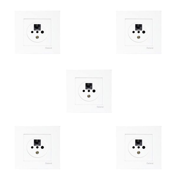 سوکت تلفن دوکاره دلند مدل آسا بسته 5 عددی