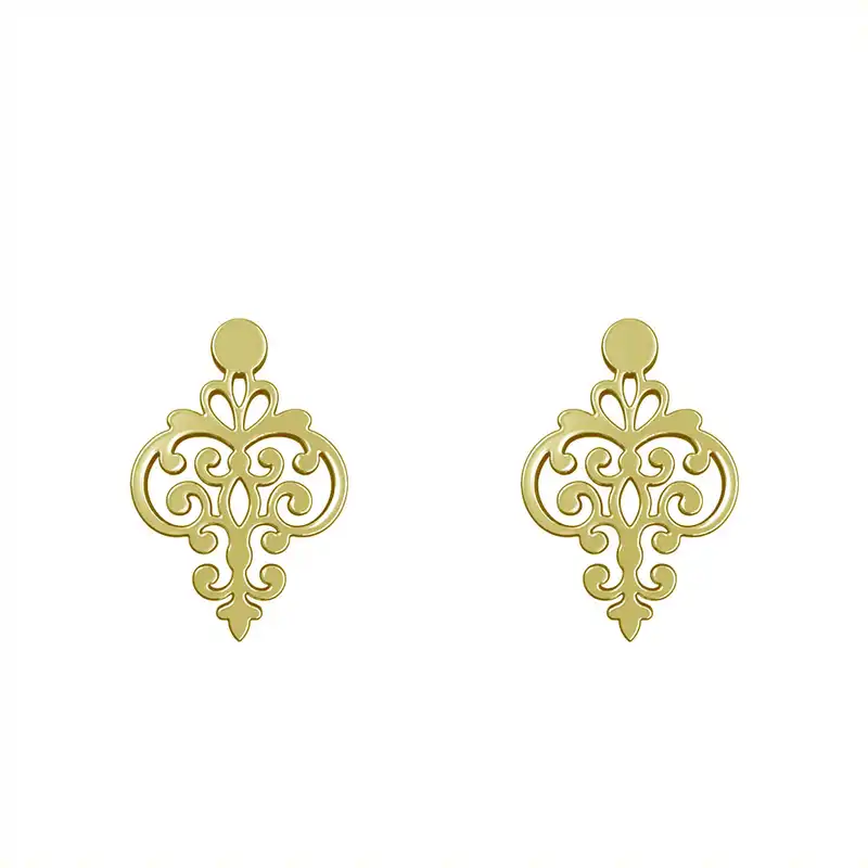 گوشواره طلا 18 عیار زنانه مدوپد مدل اسلیمی کد GA1-15242