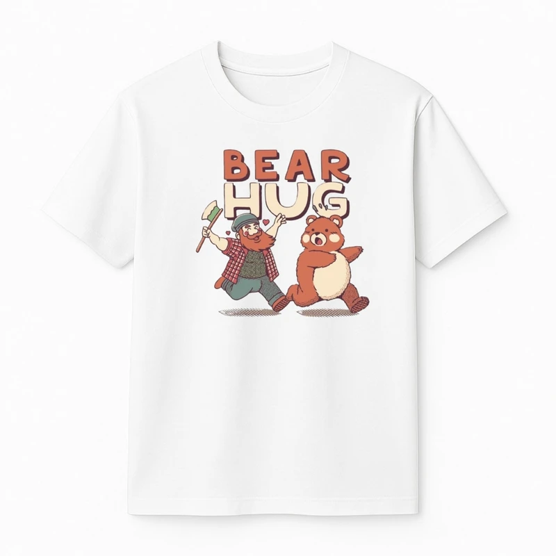 تی‌شرت آستین کوتاه پسرانه مدل خرس و شکارچی کد v25 