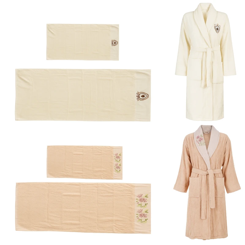 سرویس حوله پالتویی 6 تکه مینتکس مدل Maçka