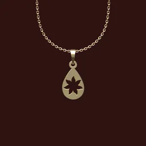 گردنبند طلا 18 عیار زنانه مدوپد مدل گل کد X2-1-1163