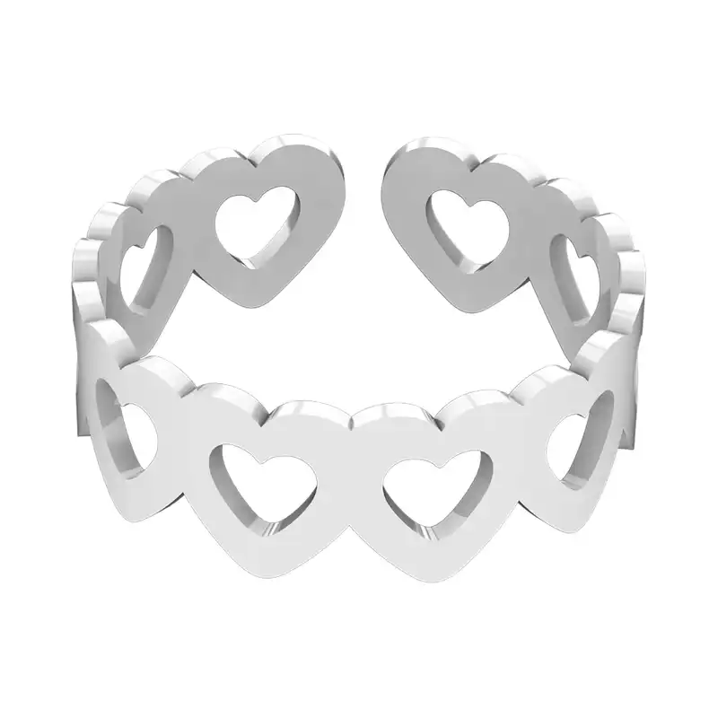 انگشتر نقره زنانه مدل قلبی ساده T03