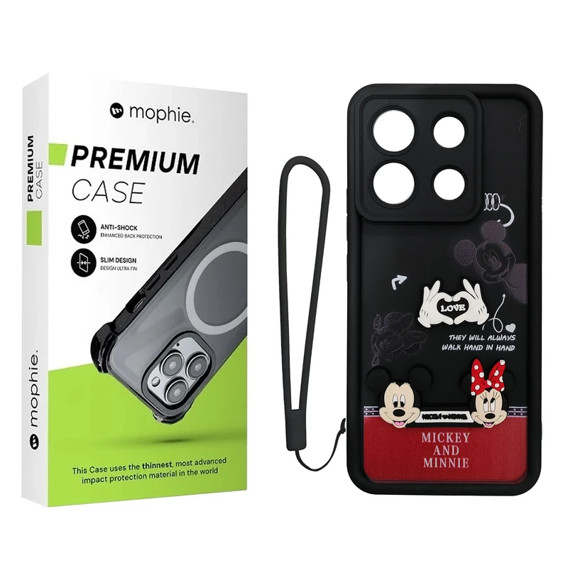 کاور موفی مدل Silicone Puffer Minni Mouse Strap مناسب برای گوشی موبایل شیائومی Redmi Note 13 Pro 4G / Poco M6 Pro 4G به همراه بند