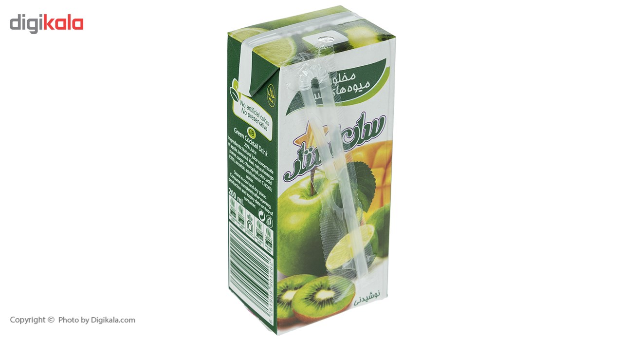 نوشیدنی مخلوط میوه های سبز سان استار حجم 0.2 لیتر