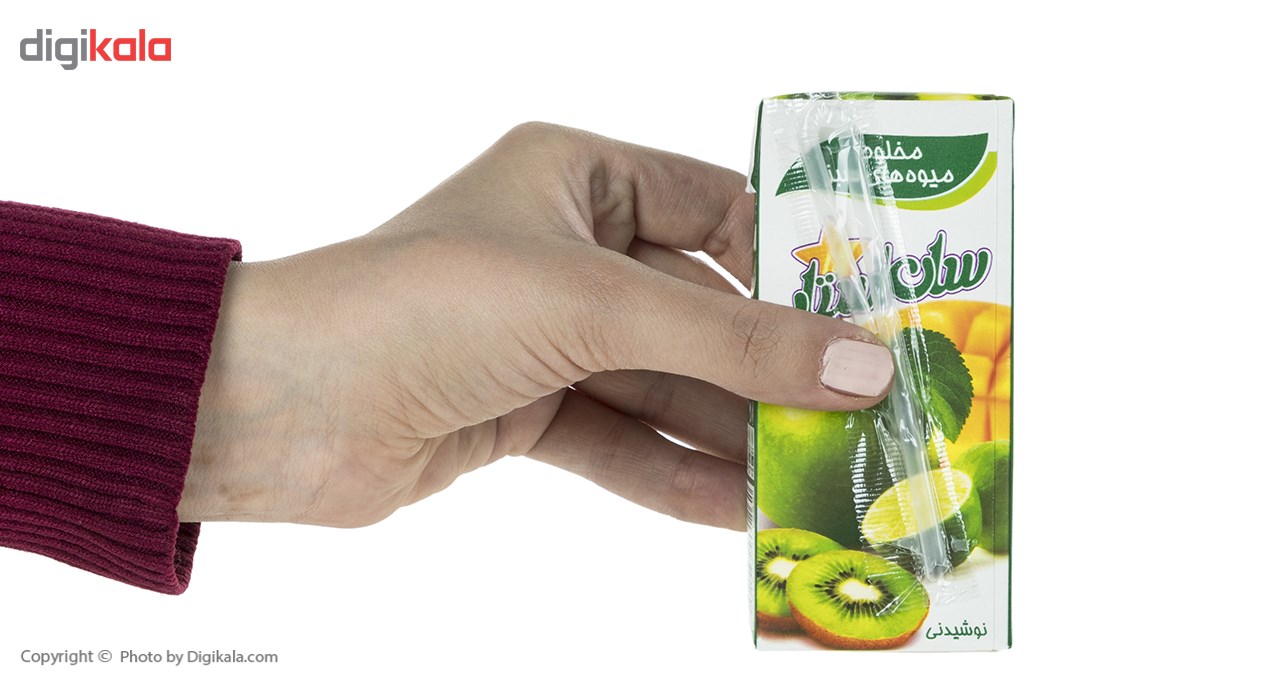 نوشیدنی مخلوط میوه های سبز سان استار حجم 0.2 لیتر