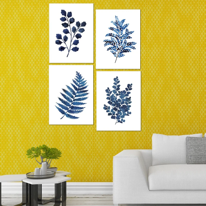 تابلو شاسی بکلیت طرح دکوراتیو برگ مدل SH-610 مجموعه 4 عددی