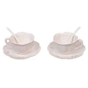 ست6 پارچه 2 نفره چای خوری خانه سفید مدل گلبرگ