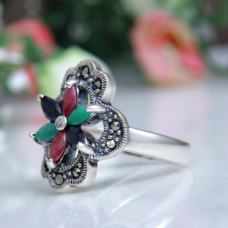 انگشتر نقره زنانه بازرگانی میلادی کد AW_382